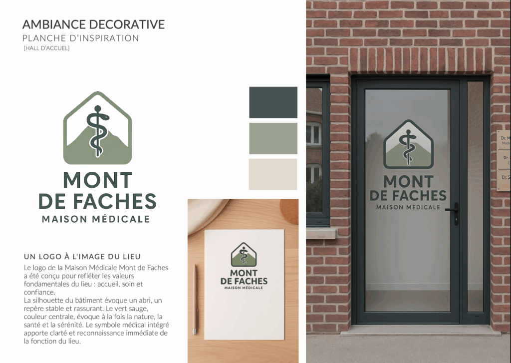 Logo et planche d'inspiration de la maison médicale Mont de Faches à Faches-Thumesnil